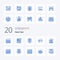 20 New Year Blue Color icon Pack. like gift. stars. midnight. party. firecracker