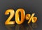 20% off 3d gold, Special Offer 20% off, Sales Up to 20 Percent, big deals, perfect for flyers, banners, advertisements, stickers,