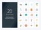 20 Office Essentials And Operational Exellence Flat Color icon for presentation