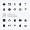 20 Party Solid Glyph icon Pack like birthday party fries kid gift card