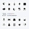 20 Party Solid Glyph icon Pack like instruments wine bag ice bucket