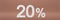 20 per cent. 20 discount, drop or increase. The number 20 percent is white on a red background as a symbol of a change