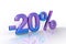 20 percent discount number in chrome violet and pink color