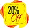 20 Percentage special offer discount sale tags set vector badges template