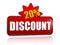 20 percentages discount 3d red banner with star