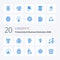 20 Productivity And Business Motivation Skills Blue Color icon Pack like trophy cup prize mind achievements insight