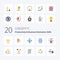 20 Productivity And Business Motivation Skills Flat Color icon Pack like work rest focusing stop work media