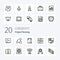 20 Project Planing Line icon Pack like setting preference part gear teamwork