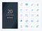 20 Quit Smoking Blue Color icon for presentation