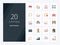 20 Road Accidents Flat Color icon for presentation