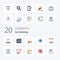 20 Seo Marketing Flat Color icon Pack like world connect website target up