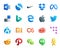 20 Social Media Icon Pack Including adobe. creative cloud. edge. lastfm. drupal