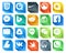 20 Social Media Icon Pack Including ads. spotify. basecamp. messenger. hangouts