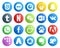 20 Social Media Icon Pack Including adwords. adobe. messenger. baidu. facebook