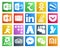 20 Social Media Icon Pack Including adwords. aim. mail. pocket. stock