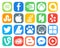 20 Social Media Icon Pack Including baidu. adsense. question. tweet. yelp