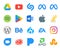 20 Social Media Icon Pack Including behance. wordpress. apps. overflow. question