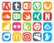 20 Social Media Icon Pack Including drupal. kik. music. flickr. netflix