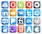 20 Social Media Icon Pack Including electronics arts. pandora. linkedin. word. tweet