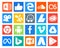20 Social Media Icon Pack Including facebook. chrome. swarm. adobe. creative cloud