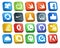 20 Social Media Icon Pack Including github. opera. player. overflow. question