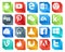 20 Social Media Icon Pack Including media. waze. wechat. inbox. sports