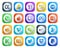 20 Social Media Icon Pack Including messenger. video. tinder. vimeo. microsoft access