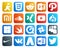 20 Social Media Icon Pack Including myspace. quicktime. music. swift. drupal