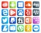 20 Social Media Icon Pack Including paypal. twitter. digg. blackberry. baidu