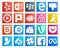 20 Social Media Icon Pack Including pocket. inbox. creative cloud. disqus. aim