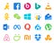 20 Social Media Icon Pack Including question. facebook. wechat. meta. inbox