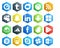 20 Social Media Icon Pack Including slideshare. apps. android. google play. facebook