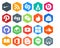 20 Social Media Icon Pack Including sound. microsoft. messenger. video. basecamp