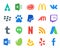 20 Social Media Icon Pack Including word. rss. baidu. netflix. tumblr