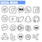 20 Social Media Icons in Line Form.