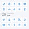 20 Spring Blue Color icon Pack. like grasses. spring. apple. shoe. activity