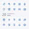 20 Startup Blue Color icon Pack like photography graph generation statistics chart