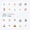 20 Strategy Flat Color icon Pack. like dollar. profit. strategy. laptop. chart