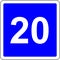 20 suggested speed road sign
