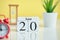 20 twentieth day june Month Calendar Concept on Wooden Blocks