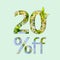 20% twenty percent off discount. The creative concept of spring sale, stylish poster, banner, promotion, ads.