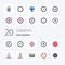 20 User Interface Flat Color icon Pack like line basic interface right user