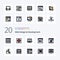 20 Web Design And Development Line Filled Color icon Pack. like success. target. monitor. webpage. interface