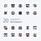 20 Web Development Line Filled Color icon Pack like develop text settings laptop text font