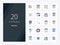 20 Web Pack Flat Color icon for presentation