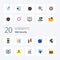 20 Web Security Flat Color icon Pack like security protection attack padlock global