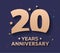 20 year anniversary logo number. Gold vector 20th corporate anniversary