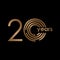 20 Year Anniversary Luxury Gold Black Logo Vector Template Design Illustration