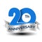 20 years anniversary, blue number with silver ribbon