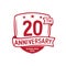 20 years anniversary celebration shield design template. 20th anniversary logo. Vector and illustration.